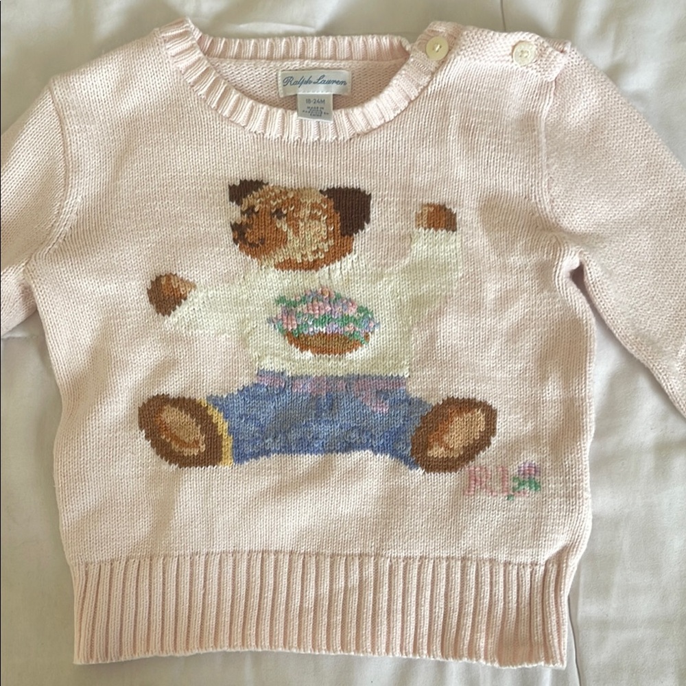 Ralph Lauren Pink Bear Sweater